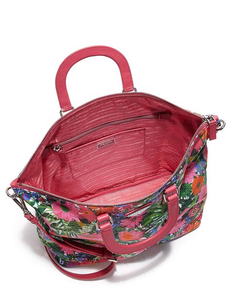 prada floral nylon|Prada nylon tote crossbody.